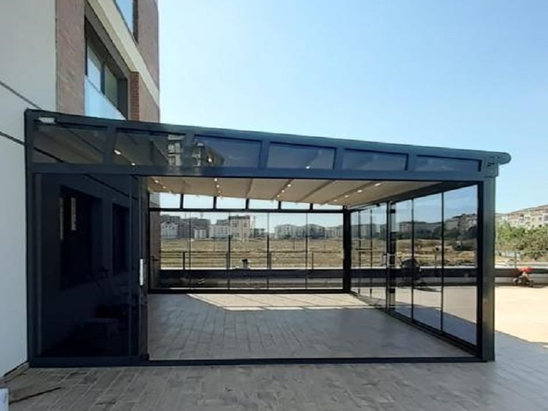 sürgü camlı pergola